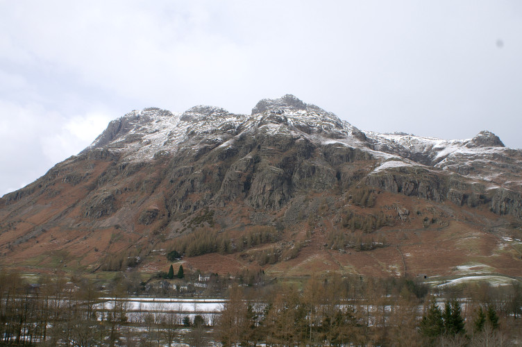 Langdale Pikes, across the valley