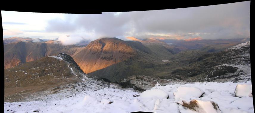 View from the top of Scafell Pike