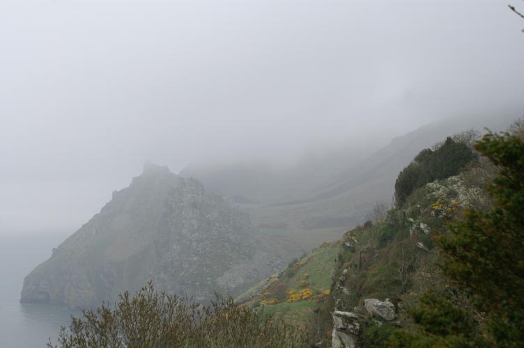 Valley of Rocks in mist